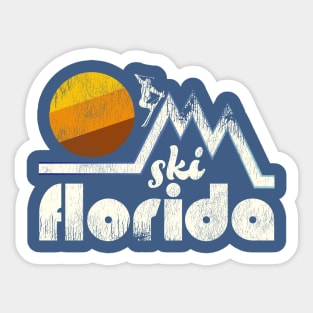 Retro Ski Florida Travel Humor Sticker